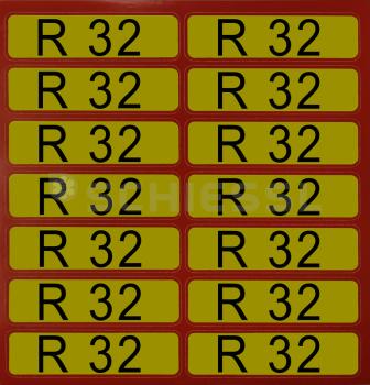 Aufkleber für Richtungspfeile brennbar R32 (1 Satz = 14 St.) brennbar
