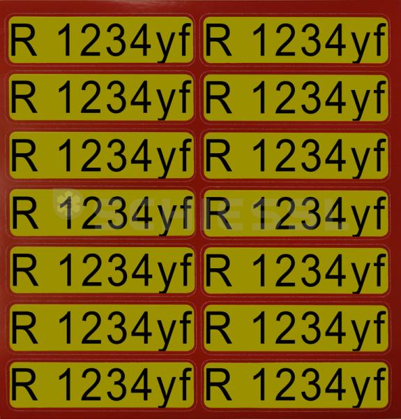 Aufkleber für Richtungspfeile brennbar R1234yf (1 Satz = 14 St.) brennbar